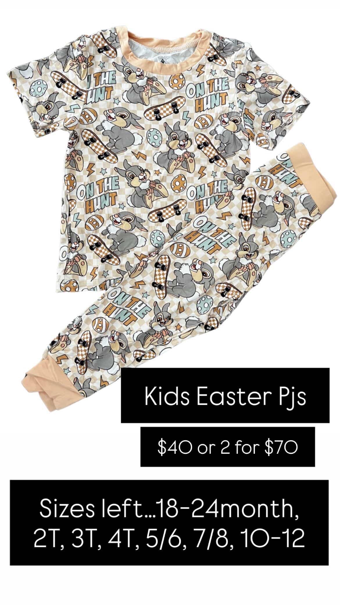 Kids Easter Pjs Sale!!! 2 for $70, (discount shows at checkout.)