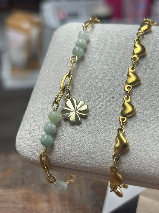 Bracelets (gold Plated,
Stainless steel finished with 18K PVD gold plating for a durable,long-lasting finish with proper care.)