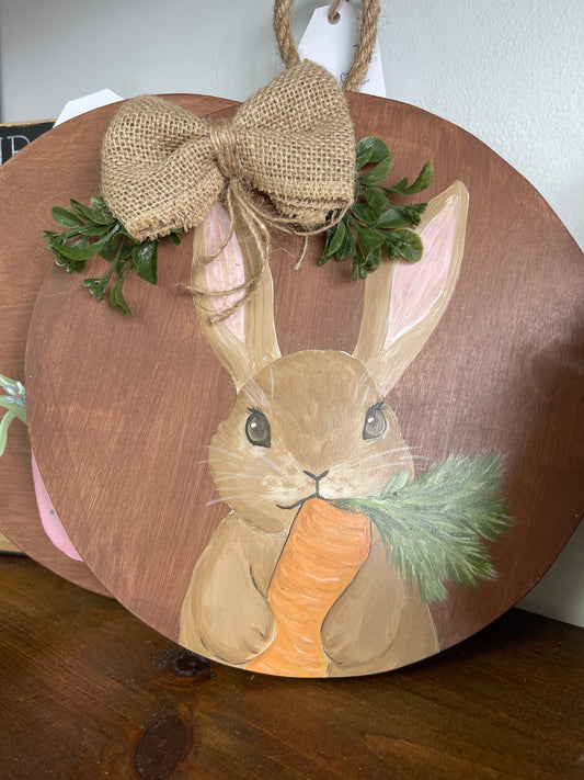 50% off Round Bunny Sign (10” dia)now only $15