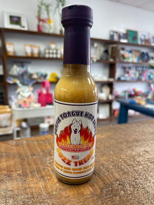 Fuzz Tread Peaches and Lager hot sauce