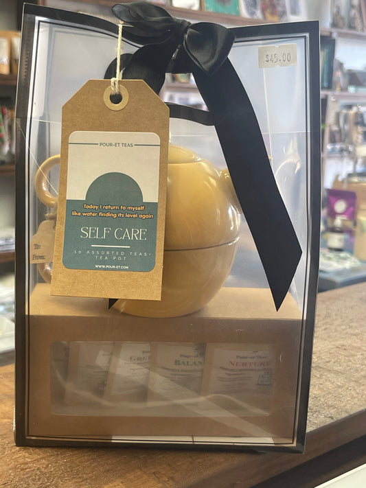 Self Care Gift Set (10 assorted teas with pot and cup combo)