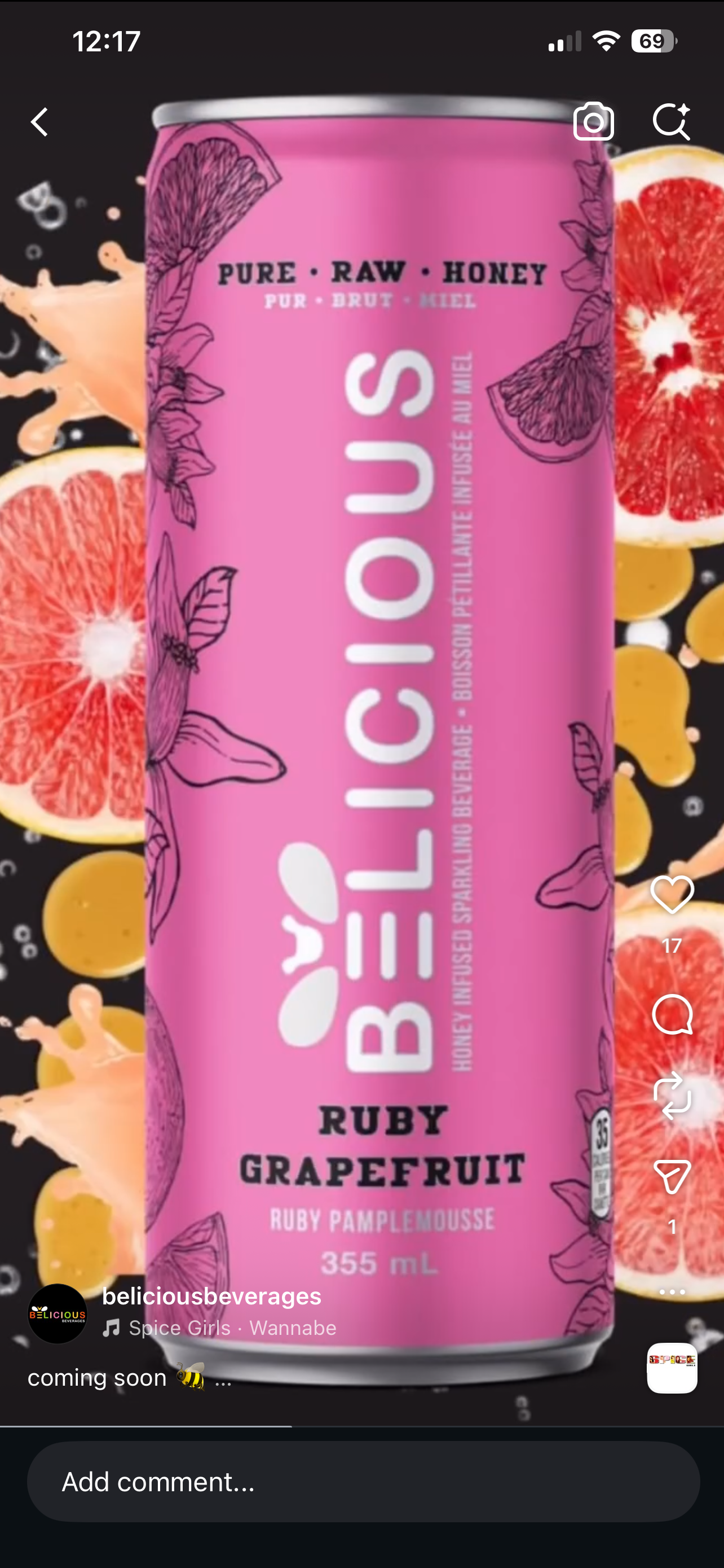 Belicious (sweetened with raw honey, non-alcoholic)