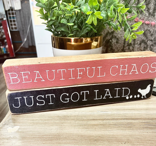 9” hand painted woodblocks. (Custom orders always welcome)