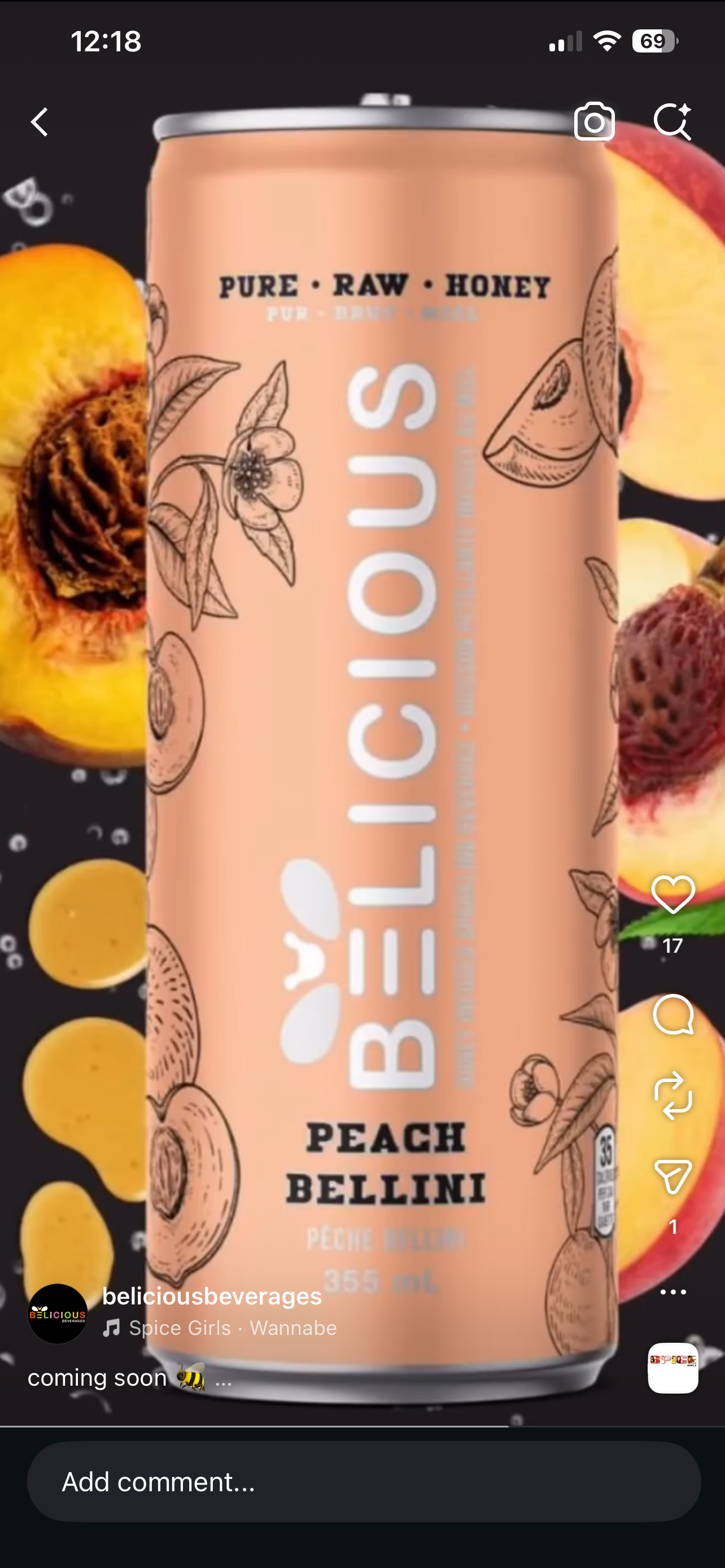 Belicious (sweetened with raw honey, non-alcoholic)