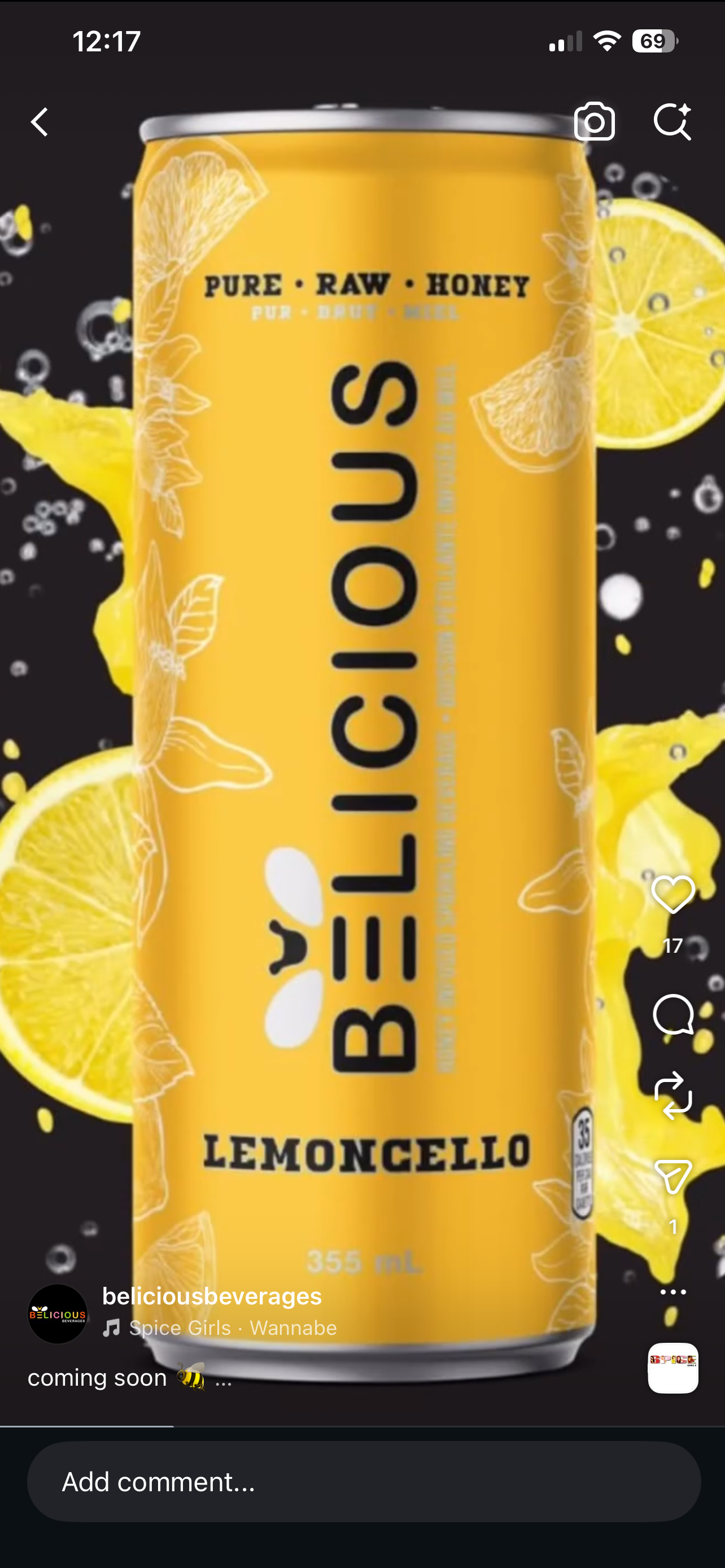 Belicious (sweetened with raw honey, non-alcoholic)