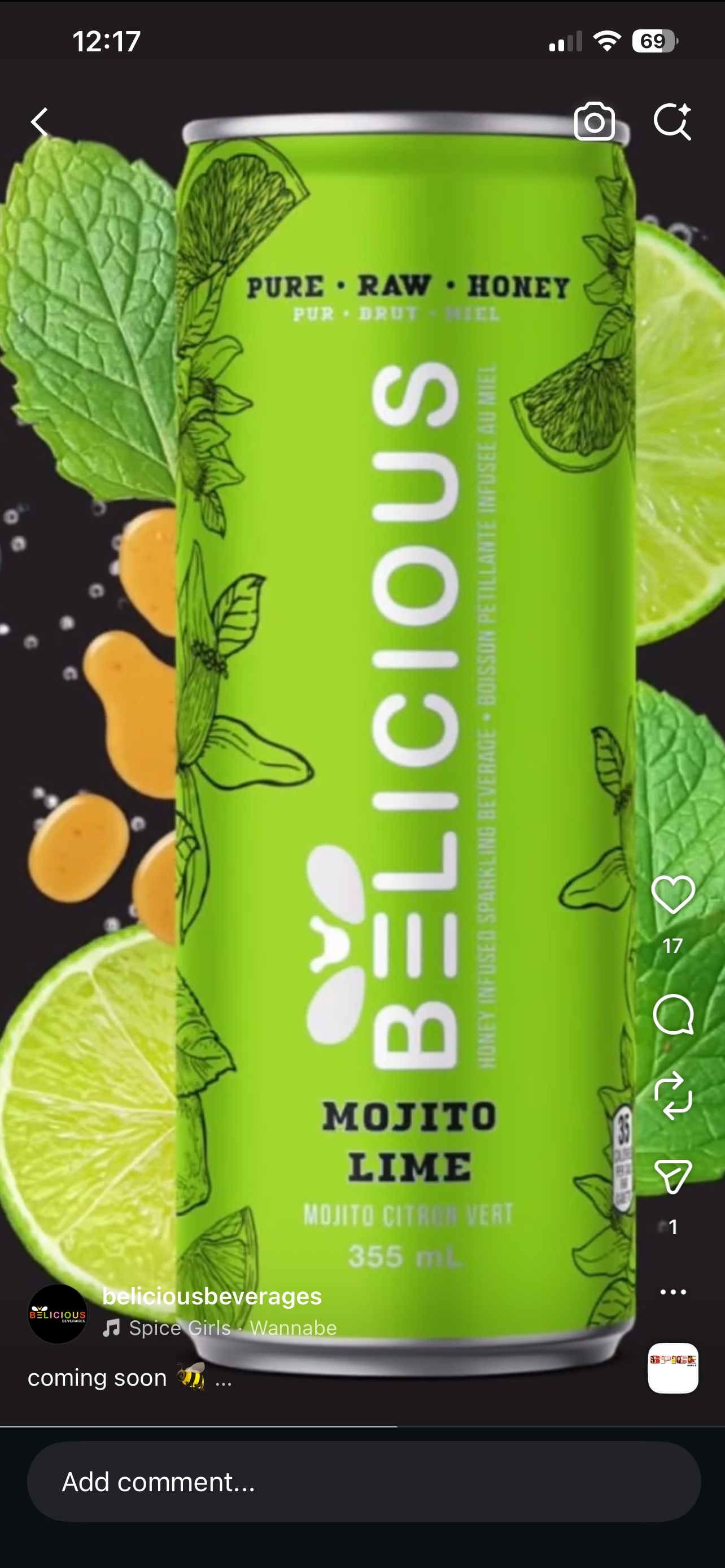 Belicious (sweetened with raw honey, non-alcoholic)