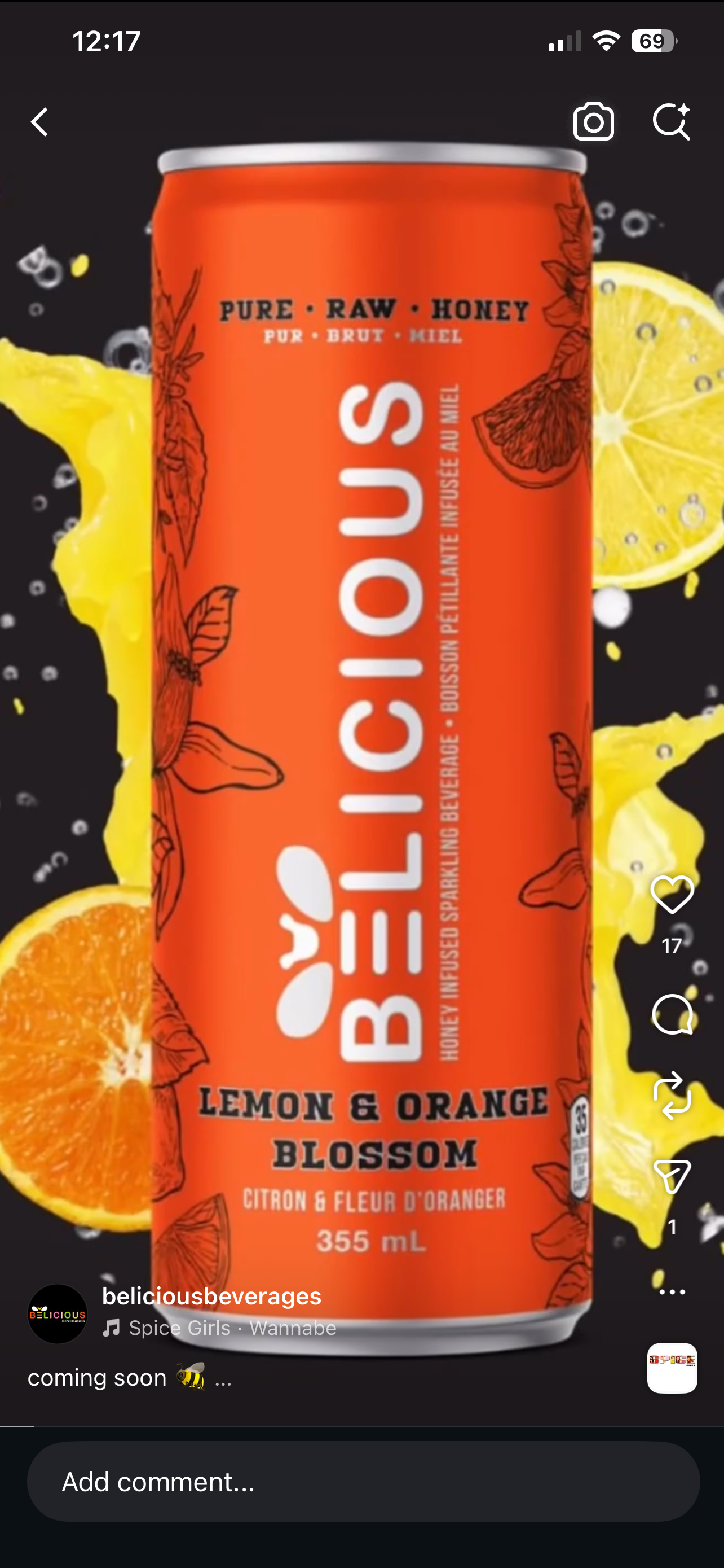 Belicious (sweetened with raw honey, non-alcoholic)